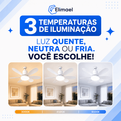 VentLux™ - Ventilador Inteligente de Teto com Led