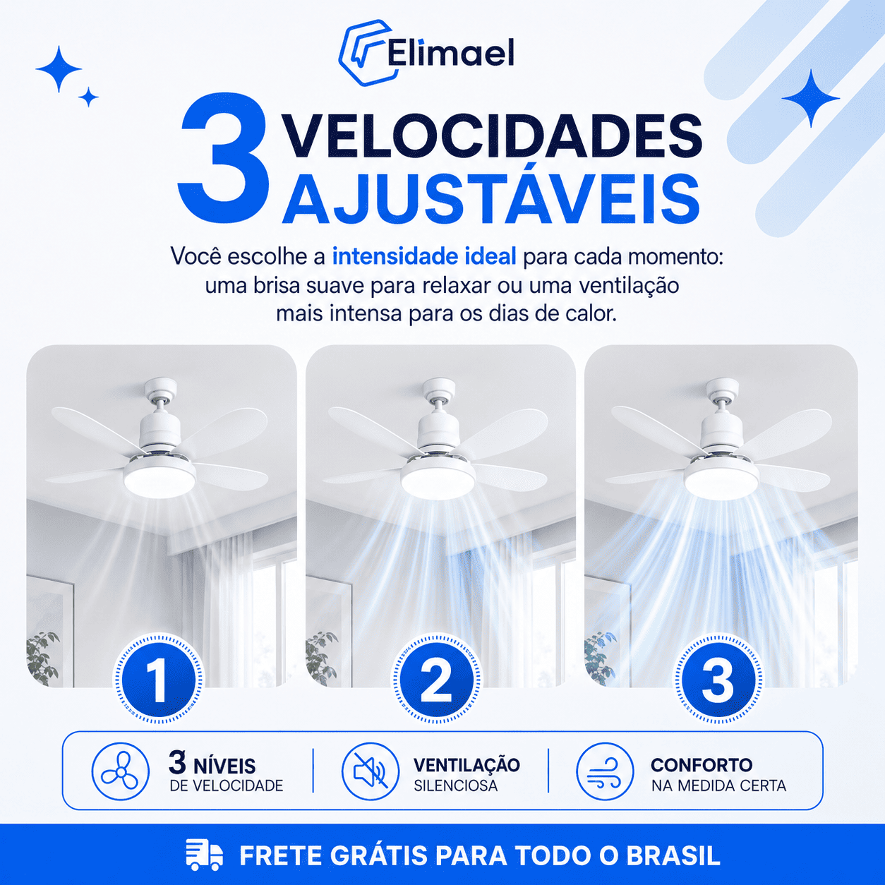 VentLux™ - Ventilador Inteligente de Teto com Led