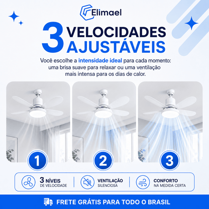 VentLux™ - Ventilador Inteligente de Teto com Led