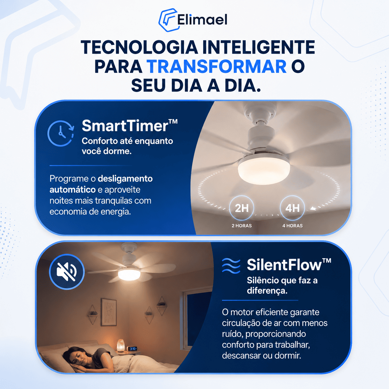 VentLux™ - Ventilador Inteligente de Teto com Led