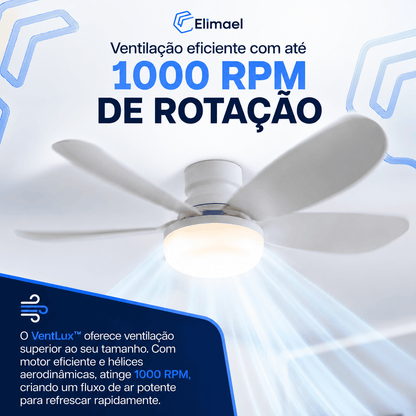 VentLux™ - Ventilador Inteligente de Teto com Led