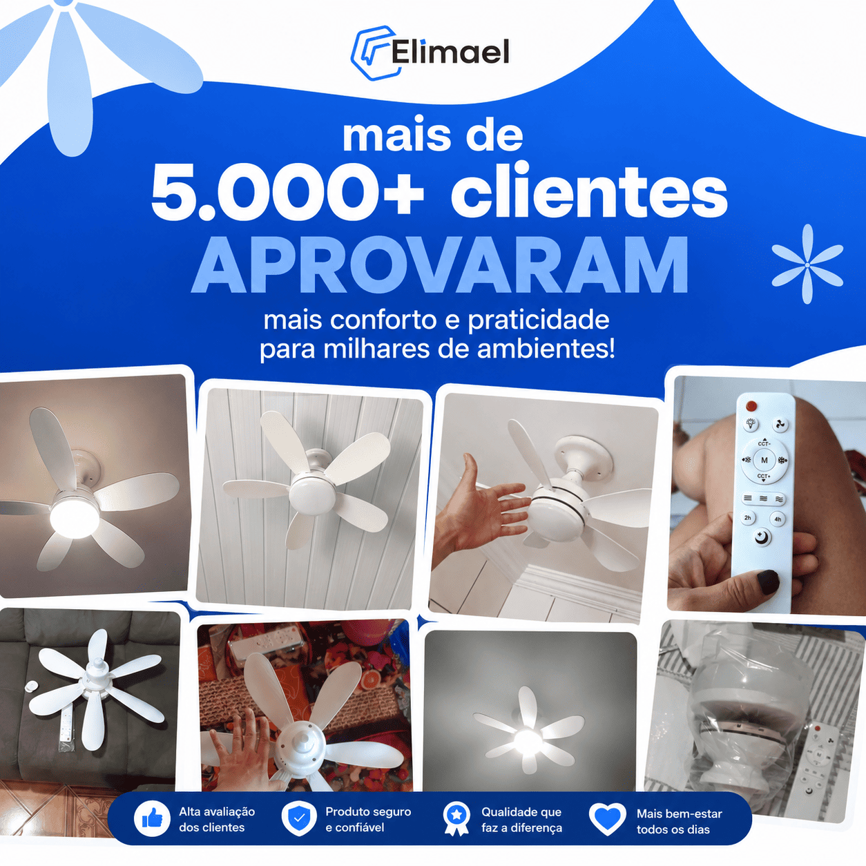 VentLux™ - Ventilador Inteligente de Teto com Led
